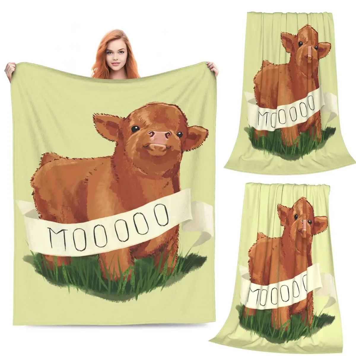 

Детские одеяла Highland Cow, флисовое одеяло для дивана, портативное одеяло для дивана, постельные принадлежности, офисные пледы, покрывало, одеяло