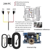 Car Dash Cam DVR 12-24V to 5V3A Hardwire Cable Kit Step-Down Line Type-C Interface Charger for 70mai Dash Cam