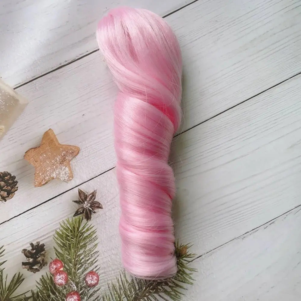 Colorful Long Curly Ponytail BJD Wigs Chemical Fiber DIY Doll Wig Idol Star Doll 20cm Doll Accessories Girls