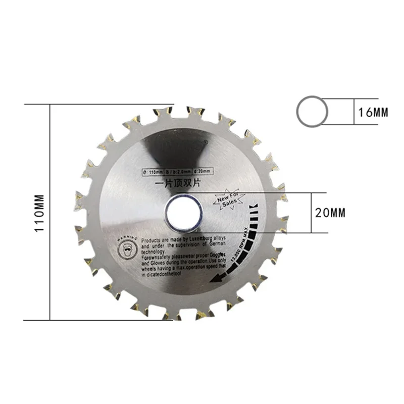 Máquina De Corte De Madeira Portátil, 2 ToothDouble Sided Blade, Carbide Circular, Electric Saw Blade, Woodworking