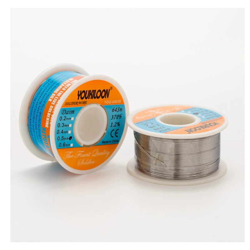 40G/100G New Desoldering Wires Braid Mechanic Rosin Core Solder Wire Roll 0.2/0.3/0.4/0.5/0.6 Mm 64/37 Flux 1.2% Tin Wire Melt