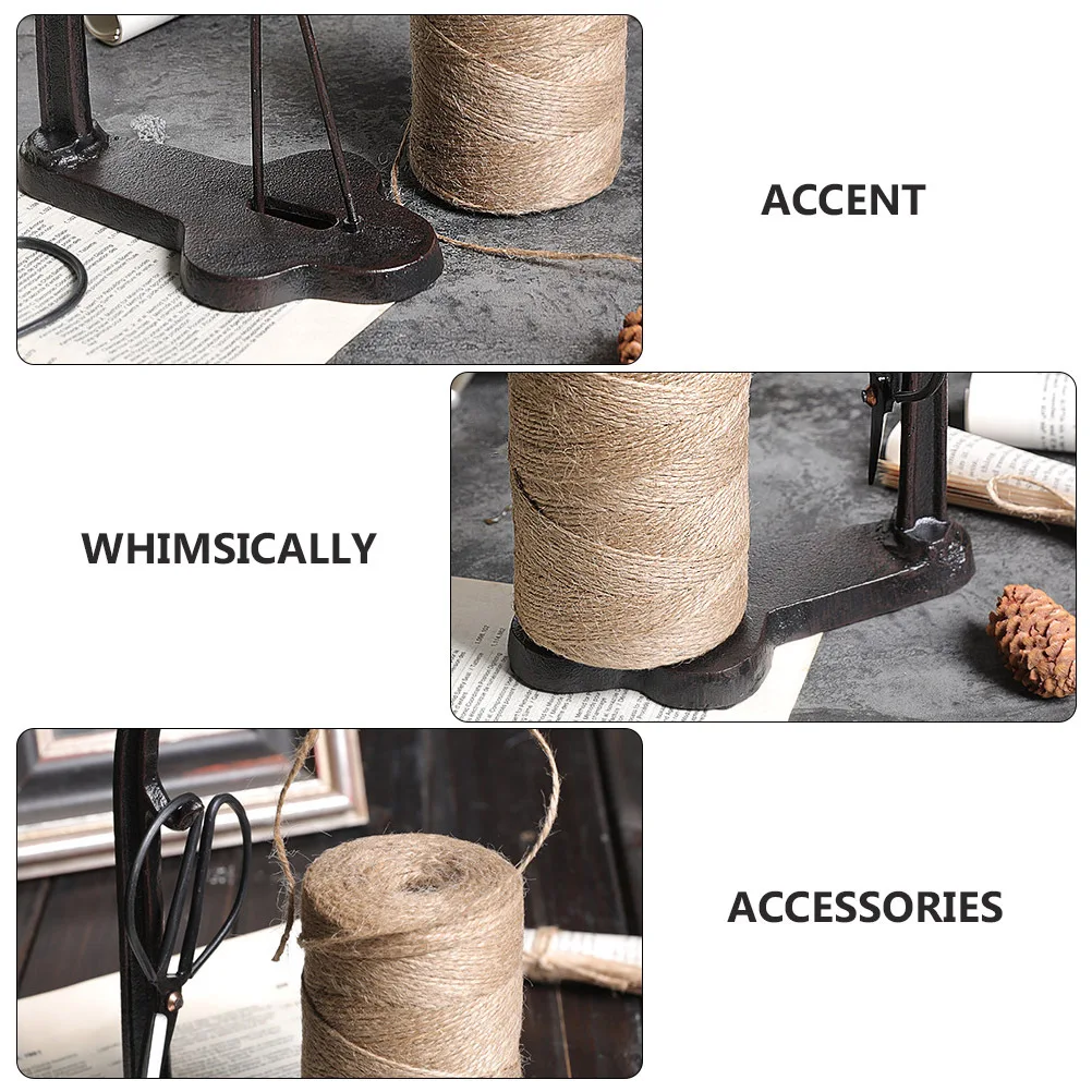 

1pc Cast Iron Twine Holder Brass Rope Organizer Vintage Decorative Ornament For Home Office Desktop Retro Literary Style