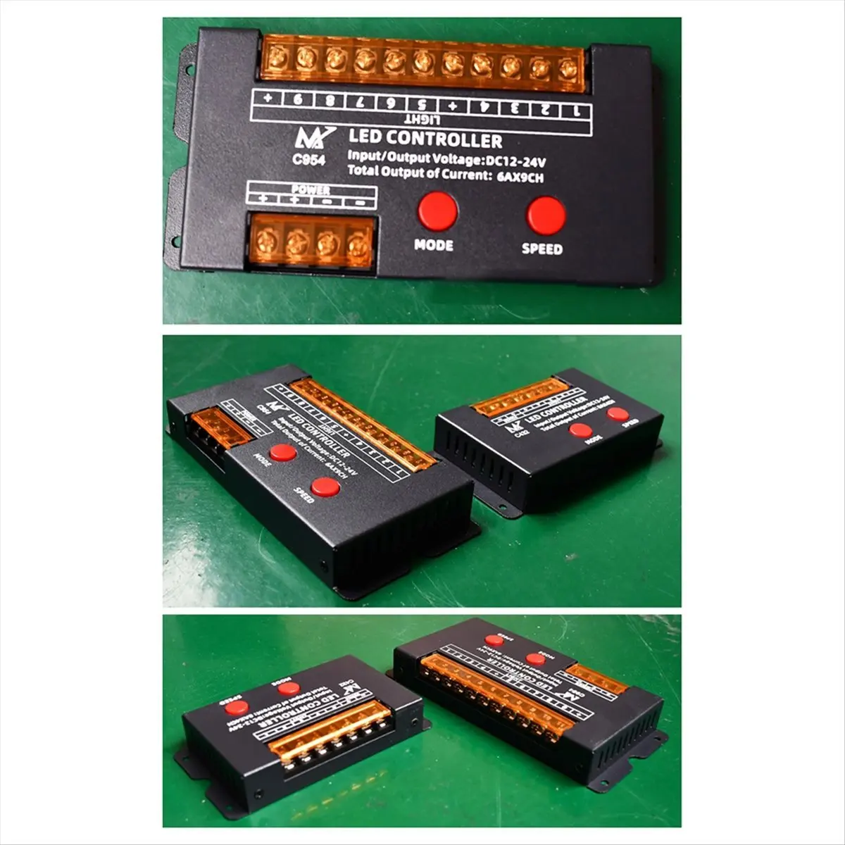 12V 24V DC 4CH 9 Channels Separate Led Strip Tape Controller Jump Water Burst Flash Horse Sign Word Switch B