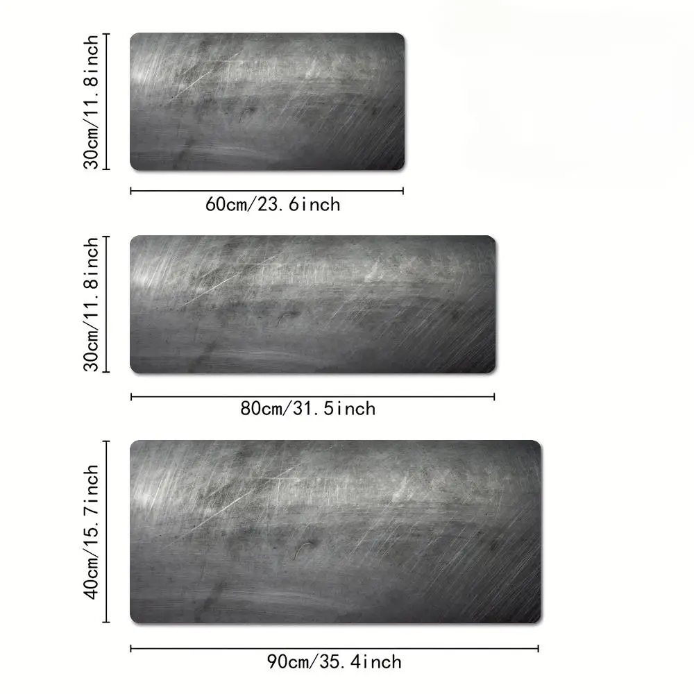 Roestvrij staal metaal glitter muismat bureaumat gamingmatten rubber antislip duurzaam waterdicht pc-accessoires toetsenbord muismatten
