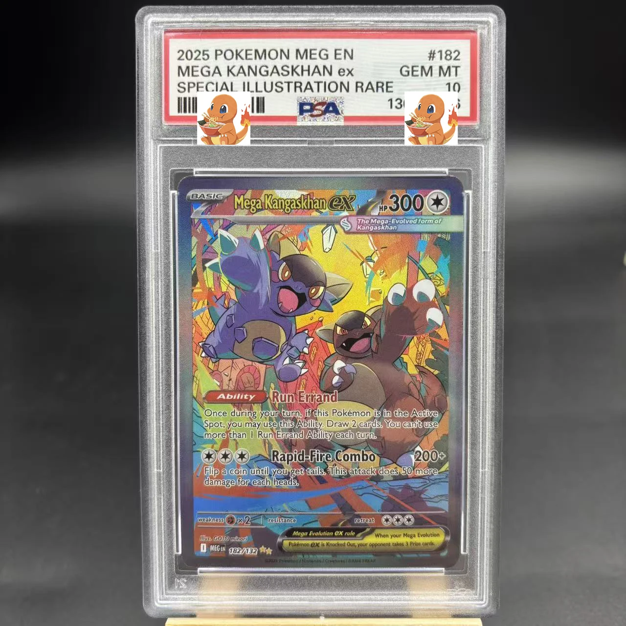 

Diy 1pcs/set Pokemon PTCG Psa MEGA Kangaskhan Ex Self Control Collect Signature Trading Flash Card Anime Cartoon Gift