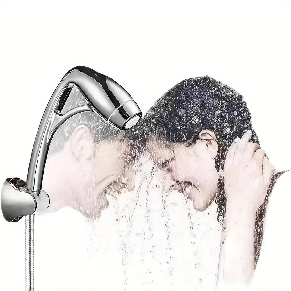Handheld Turbo Shower Head with Oxygen Enrichment Technology Wall Mount Support and Efficient Scale Prevention Design