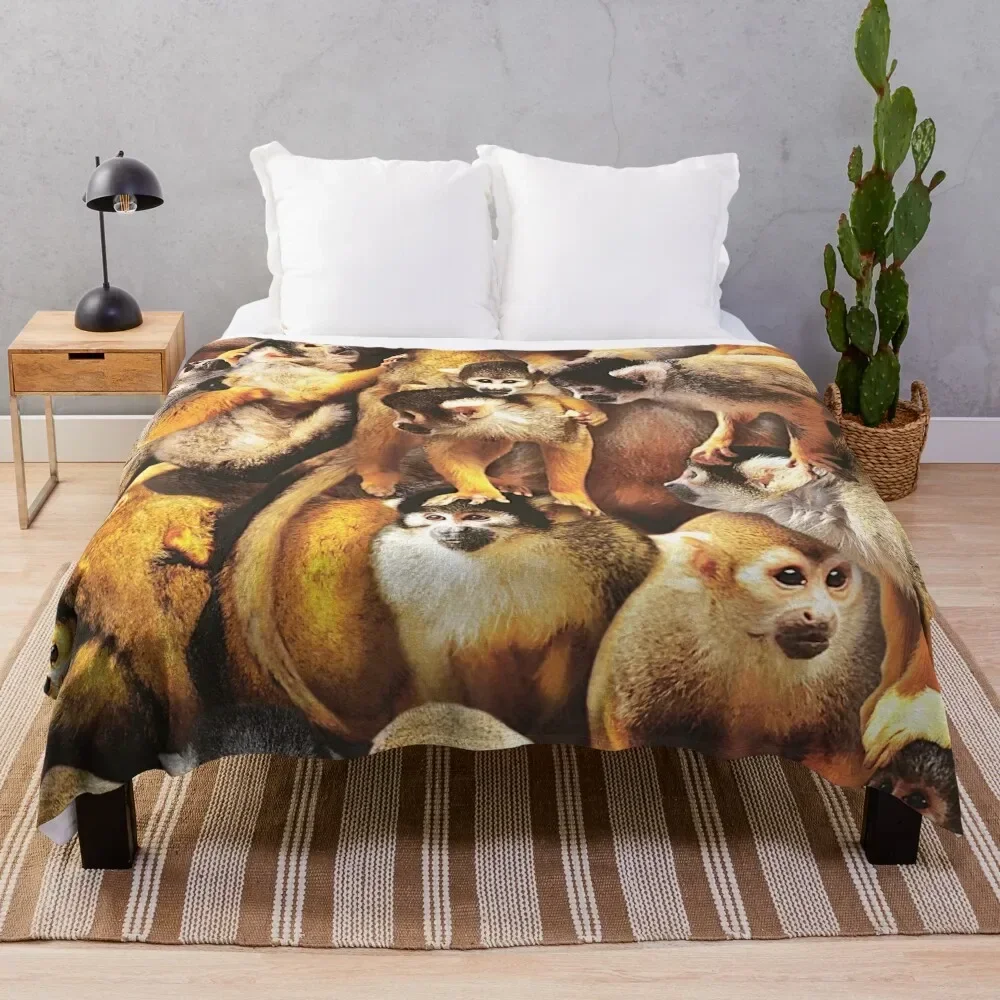 

Squirrel Monkeys Throw Blanket Sleeping Bag Tourist Blankets