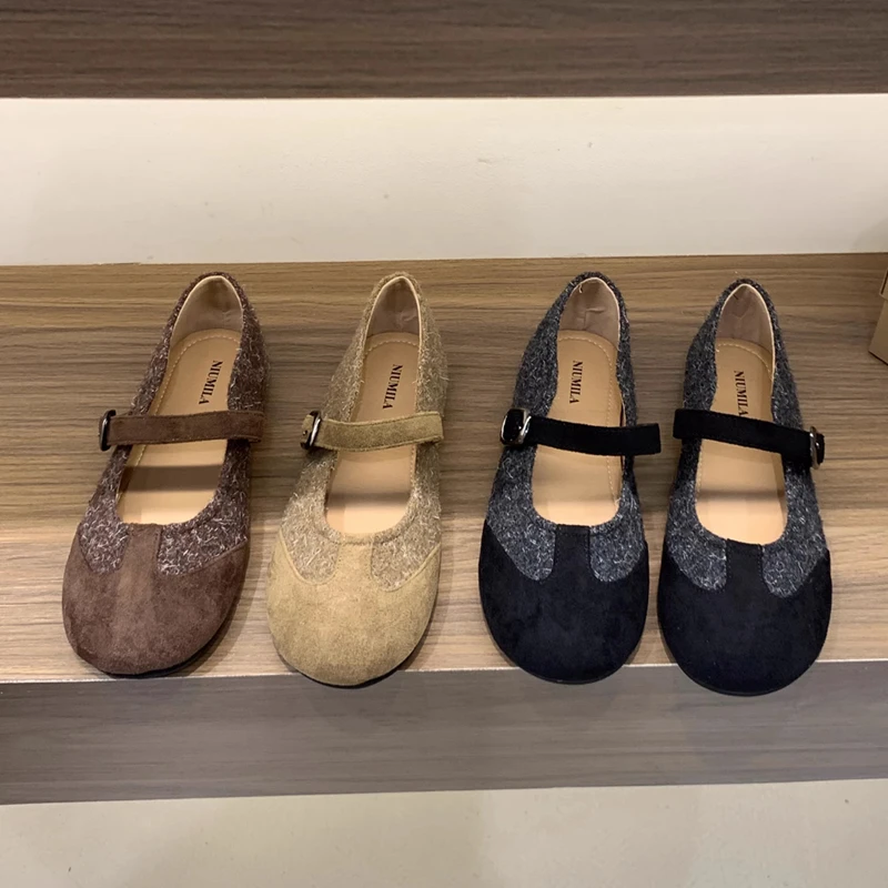 

SUOJIALUN 2026 Spring New Brand Women Flat Shoes Round Toe Ladies Casual Mary Jane Shoes Soft Flat Heel Outdoor Single Shoes