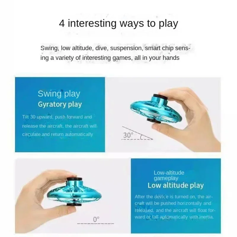 Creative สนุกกลางแจ้ง Boomerang Fidget Spinner มือควบคุม Mini Drone UFO Flying ของเล่น 360 องศาหมุน Magic Flying Spinner