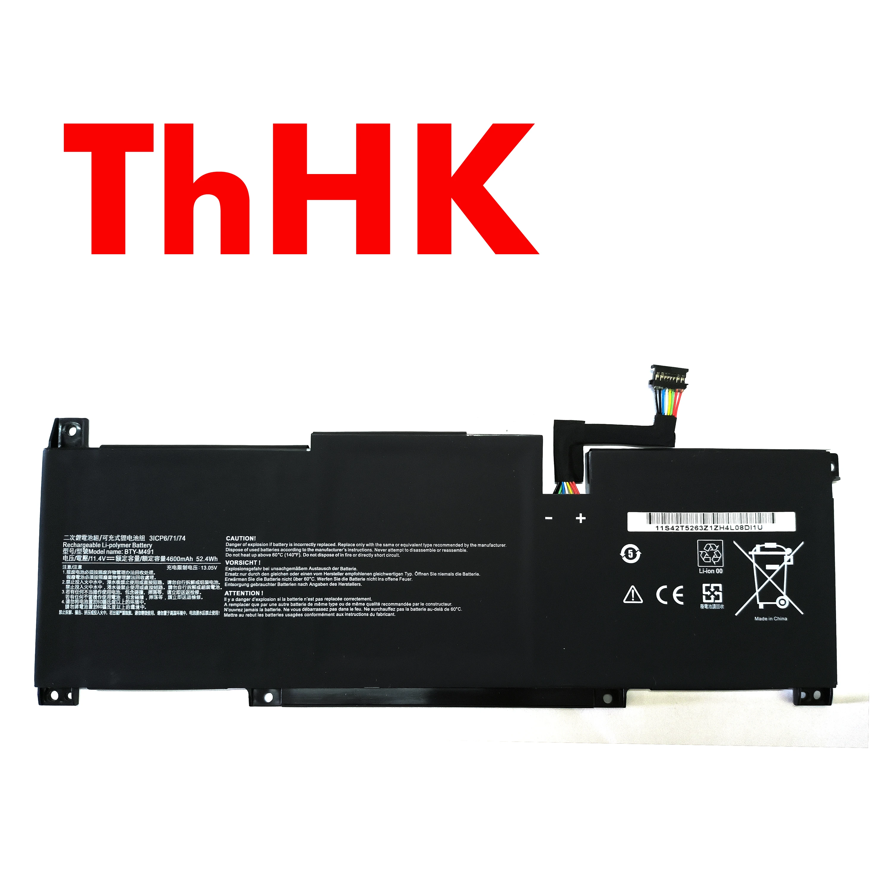 Genuine Original 52.4W BTY-M491 Battery For MSI Modern 15 A10M A11M A4M A10RAS-409ES (MS-1551) Summit B15 A11M