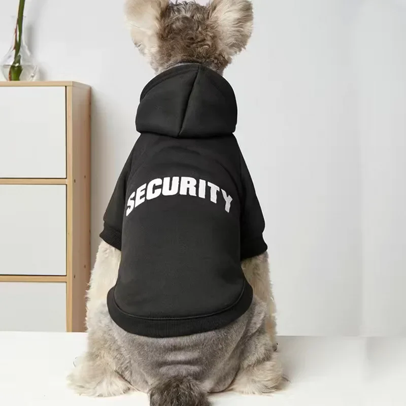 

Security Dog Clothes Small Large Dogs Hoodie Coat Chihuahua Dog Sweatshirt French Bulldog Warm Puppy Clothes For Dog XS-9XL