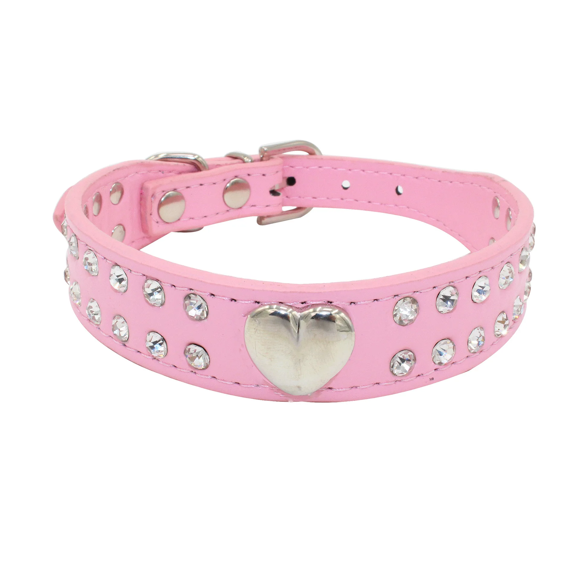 Shiny Rhinestone Pet Collar Love Dog Collar Comfortable Leather Dog Leash Italian Greyhound/Whippet Collar