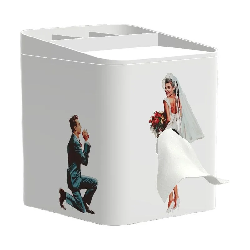 

Flared Skirt Square Tissue Box, Soaring Creative Multifunctional Decorative Storage Cartoon Tissue Cover for Home Office Car