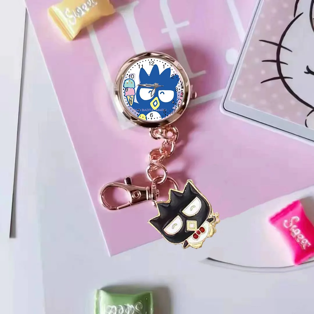 Sanurgente-Montre de poche à quartz de dessin animé pour filles, Cinnamoroll Kuromi, Hello Kitty Key, JoWatch, Anime mignon, Accessoires de sac à dos, Cadeaux, Nouveau