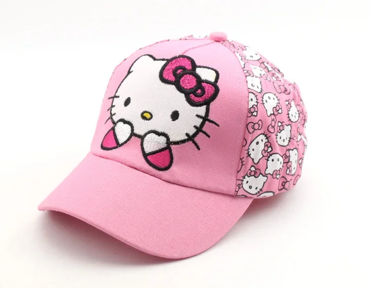 Cartoon Sanrio Kids Baseball Cap Kawaii Pink Rose Red Anime HelloKittys Spring Sunblock Hat Girl Cosplay Fashion Birthday Gift