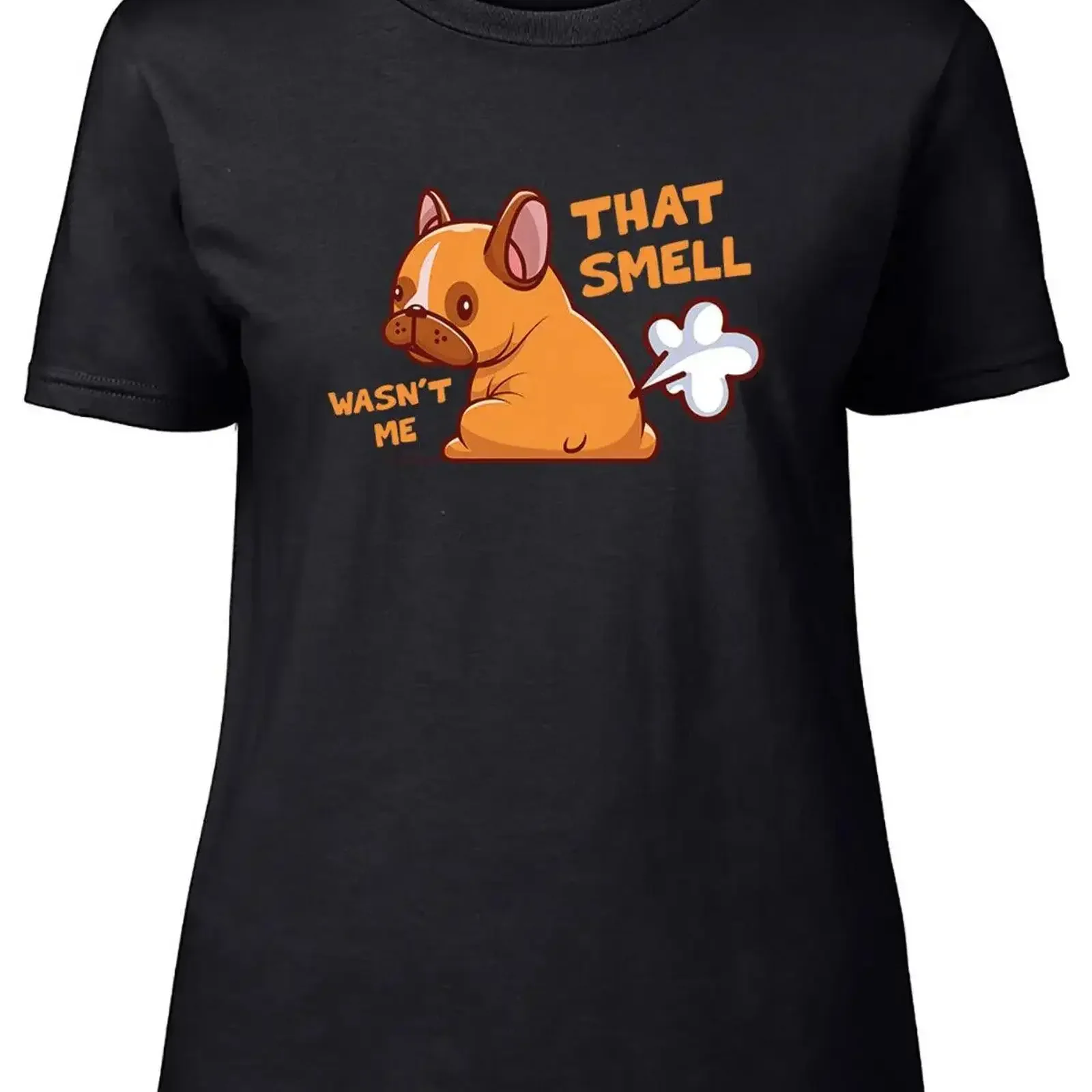 

That Smell Wasn't Me Womens T Shirt Funny Pug Farting Ladies vintage Washed Versatile Soft Unisex Stylish homme Comfortable