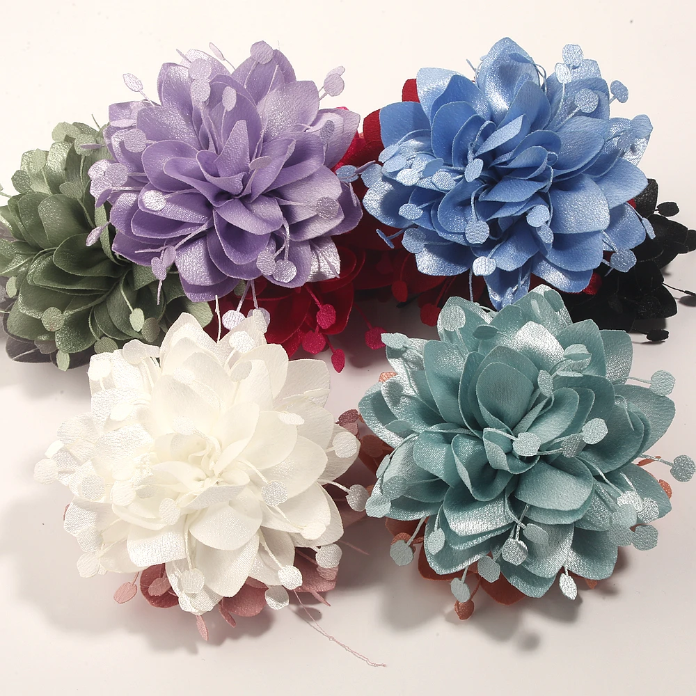 Handmade Fashion Multi-layer Large Fabric Collar Flower Lapel for Brooches Jewelry Accessory Suitable for Suit Sweater Coat