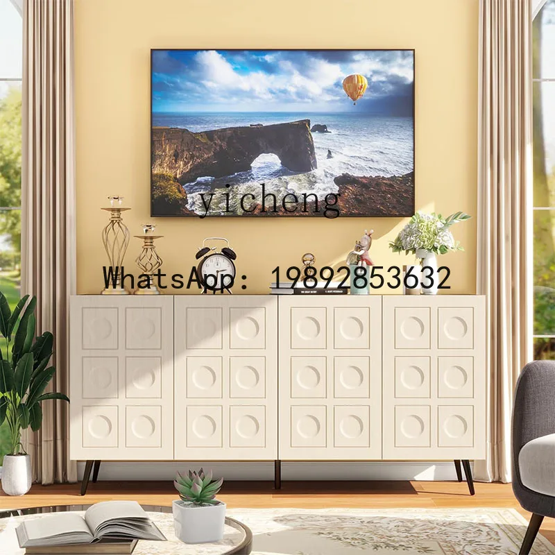 

CC American light luxury solid wood porch cabinet, living room partition two-color dining side storage cabinet