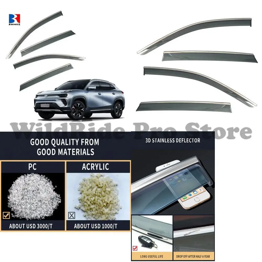 

1 set For CHERY EQ5 2022 Injection Deflector Auto Car in Channel Window Visor