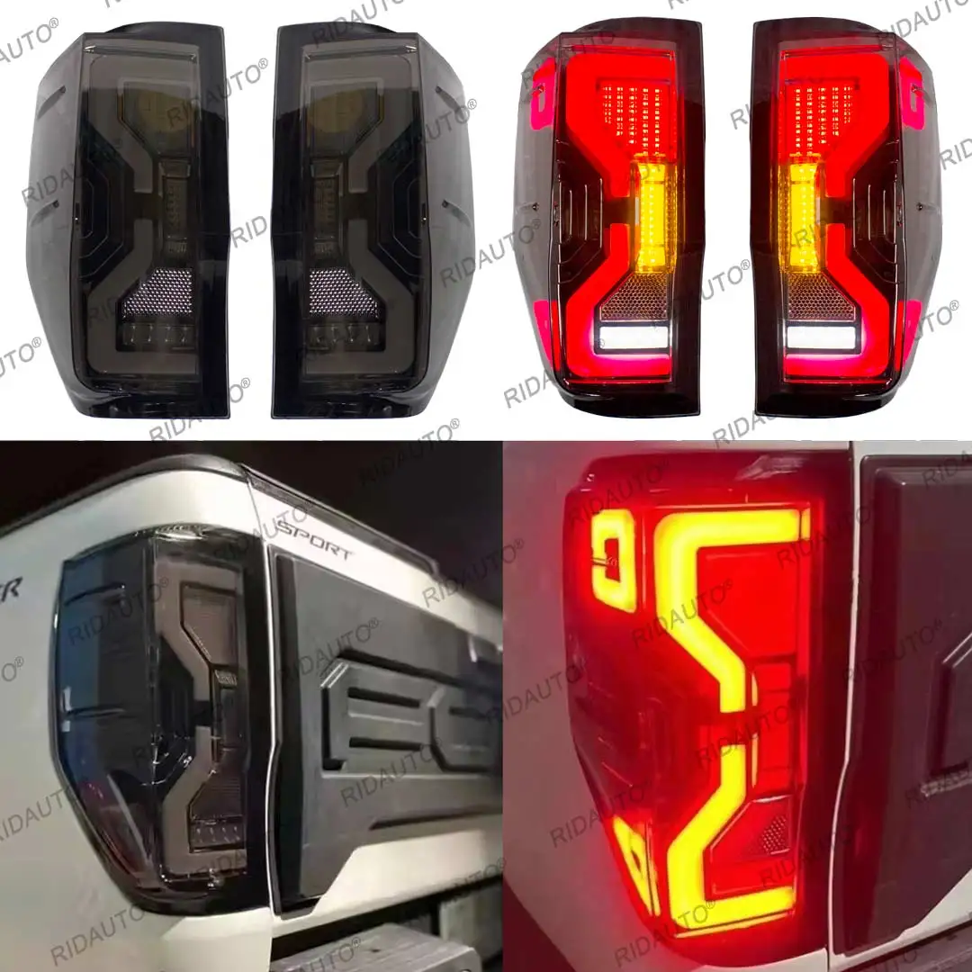 Halogen To LED Smoked Black Tail Light Rear Light Back Stop Lamp For Ford Ranger 2012 2018 2021 T6 T7 T8 Upgrades Decoration