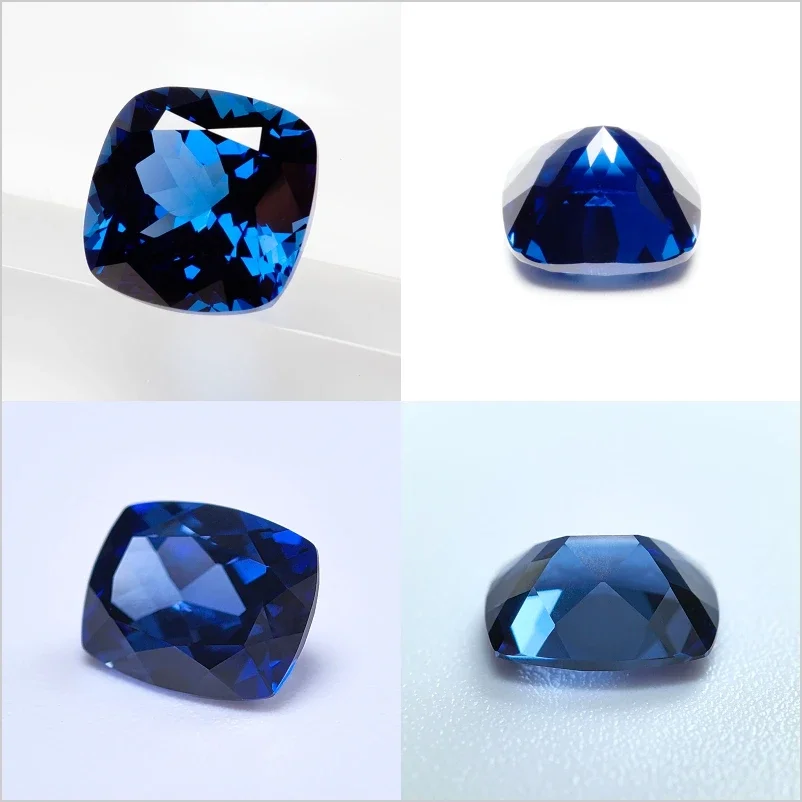 Hochwertiger Labor-Saphir in Asscher-Schliff, Königsblau, für Gehobene Schmuckherstellung von Ringen und Ohrringen, mit Wählbarem Zertifikat – Detail 10