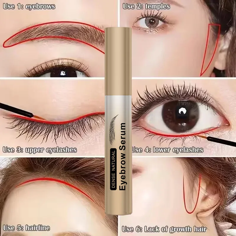 Suero Natural para el crecimiento de cejas, potenciador de pestañas más largas y gruesas, levantamiento de pestañas más llenas, pestañas coreanas, maquillaje para el crecimiento de cejas