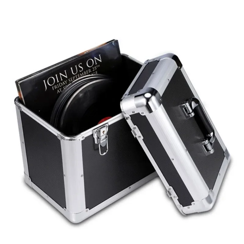 High Quality Vinyl Record LP Carrying and Storage Case Aluminum Hold Up To 50~100 Records Tool Case