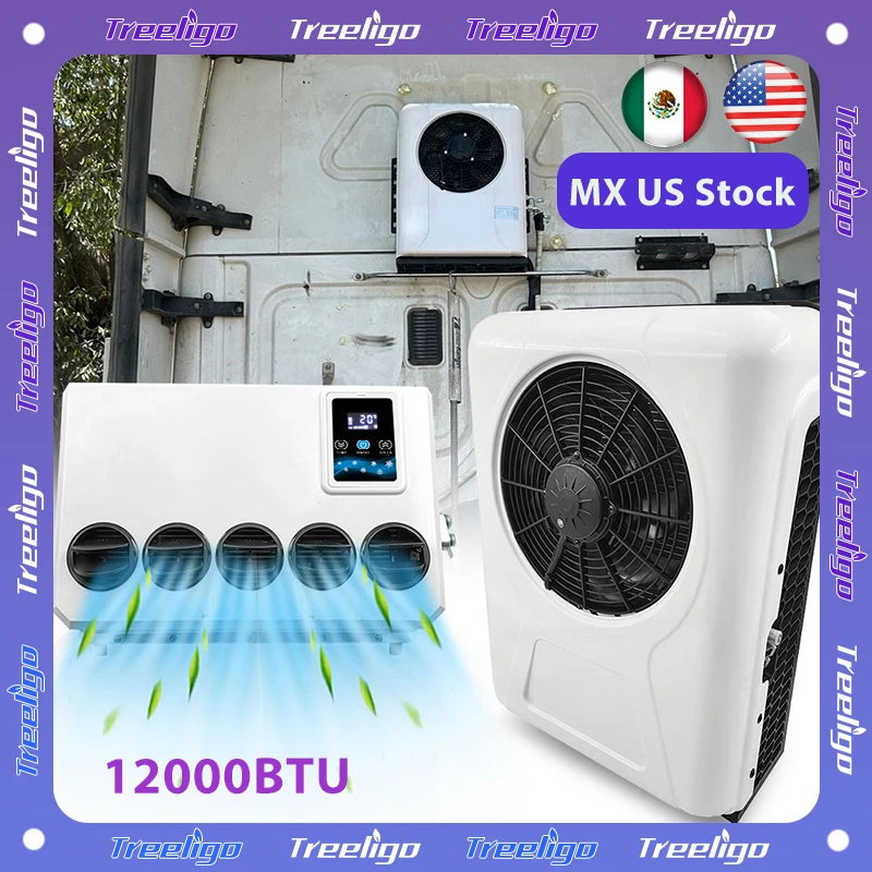 

Treeligo 12V 24V 12000BTU Car Truck Electric Parking Air Conditioner Camper Van Tractor Automotive Split Air Conditioning 2024