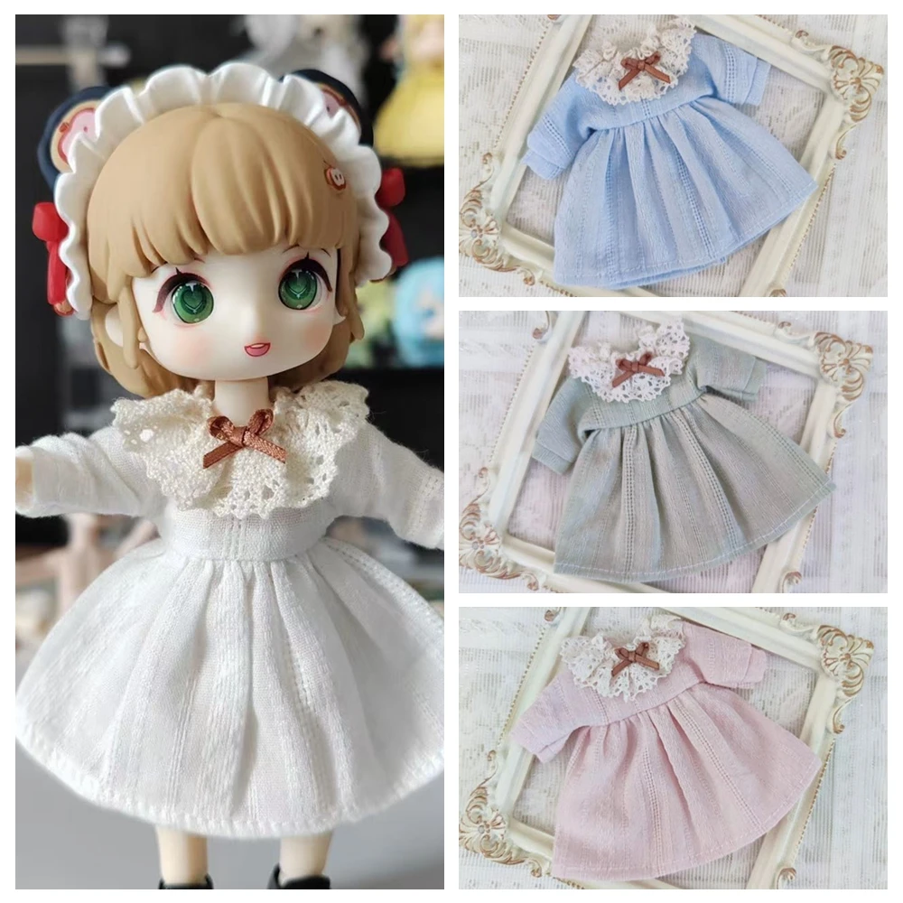 Spitze Schleife Kleid für Gsc Ufdoll Obusit11 Molly OB11 Puppen/1/12 Bjd handgemachte Puppe Kleidung Zubehör