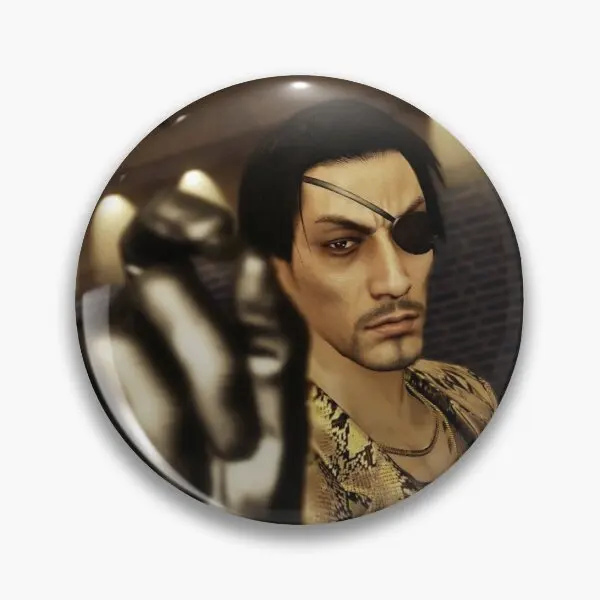 Goro Majima przycisk typu Soft Pin modne ciuchy odznaka biżuteria kreatywny przypinka słodkie śmieszne metalowa ozdoba kapelusz broszka kreskówka