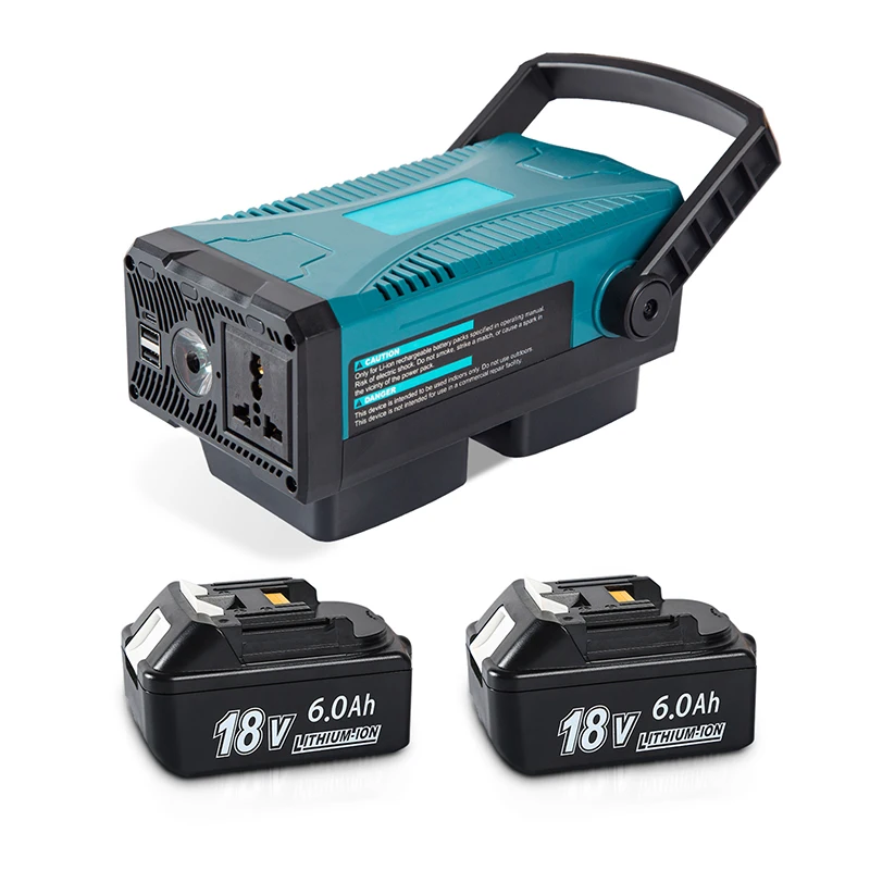 Imagem -02 - Makita Battery Power Supply Inverter Dual Usb Adaptador de Acampamento ao ar Livre Estação de Energia 300w 1820v ac 110 v 220v