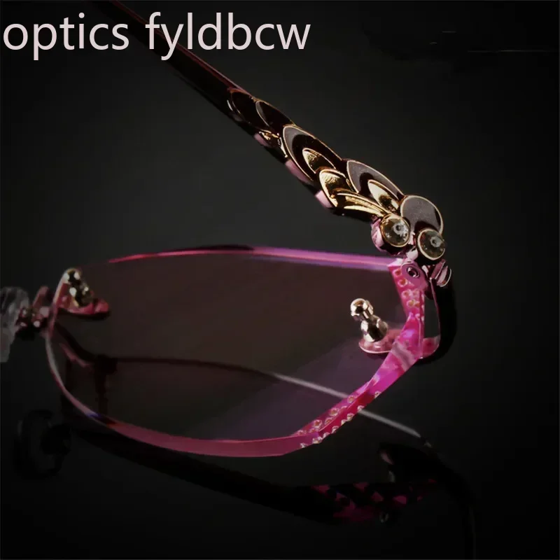 Astigmatism Correction Diamond Reading Glasses Rimless Custom Prescription Titanium Glasses Shortsighted Farsighted Progressive