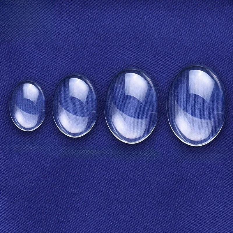 

50pcs 30x40mm Clear Oval Glass Dome Cabochon Glass Tile Flatback Crystal Magnifying Cameo Base Cover Fit Cameo Cabochon Setting
