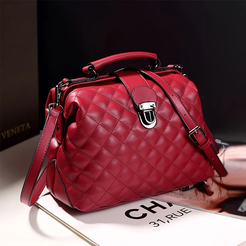 

European and American New Style Women's Handbags, Trendy Fashion Shoulder Bags, Women's Crossbody Bags, Embroidered Doctor's Clip Bags