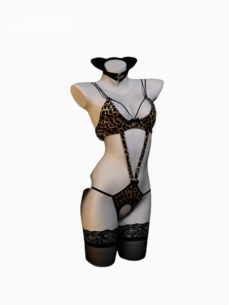 Chemise de nuit Sexy à imprimé léopard, Design Original, taille haute, vêtements intimes ort Sve par FULUOLA Pure Desire Strap