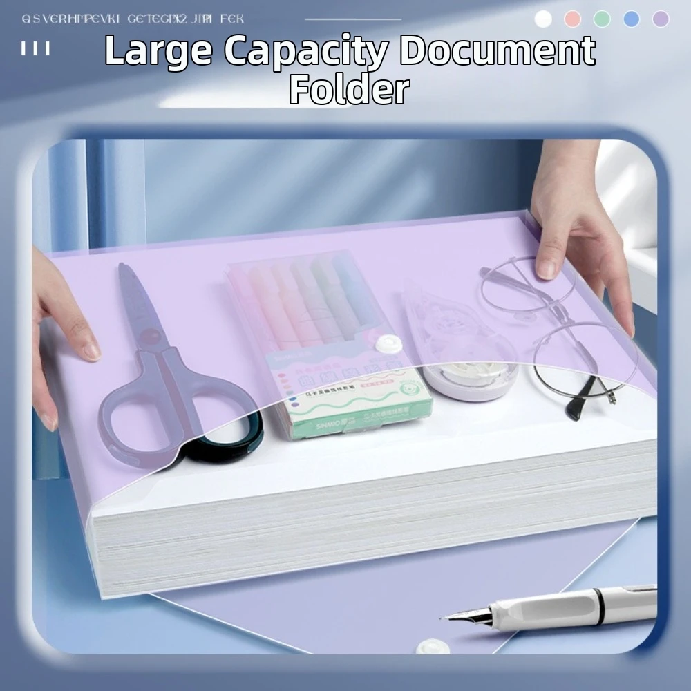 10 Pcs Clear A4 File Folders Plastic Large Capacity Snap Button Closure File Folders Storage Bag Durable Document Bag - view 5