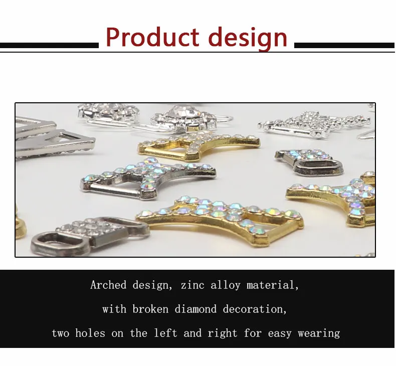 Diamant-Schuhdekorationen Schnürsenkel Metall-Schnallen-Charms Luxus-Strass-Schuhzubehör Metall-Schnürsenkelschloss Sneaker 1 Paar – Detail 3