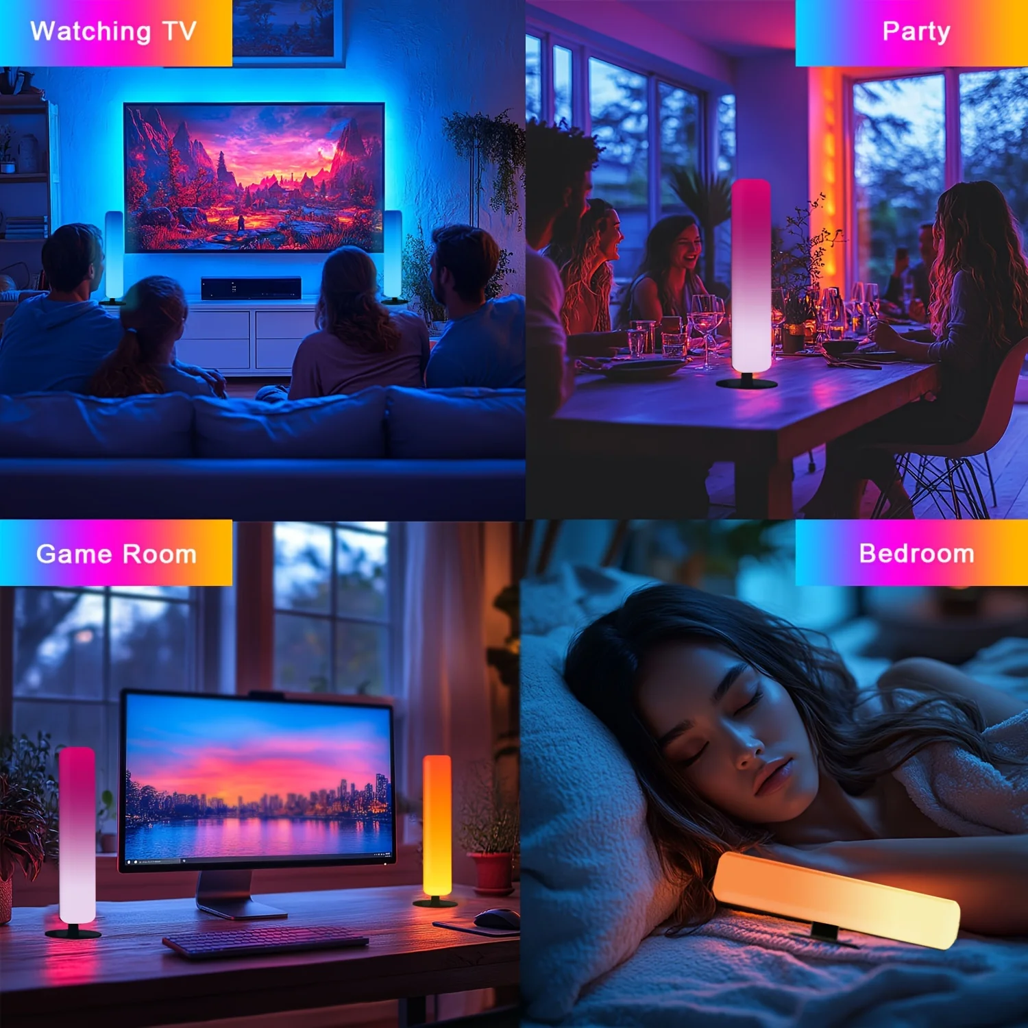 Desktop Ambient Light With USB Power 24Keys Remote Control Lamp LED Computer TV Bedside Lamp Decorative Desktop RGB Light Strip