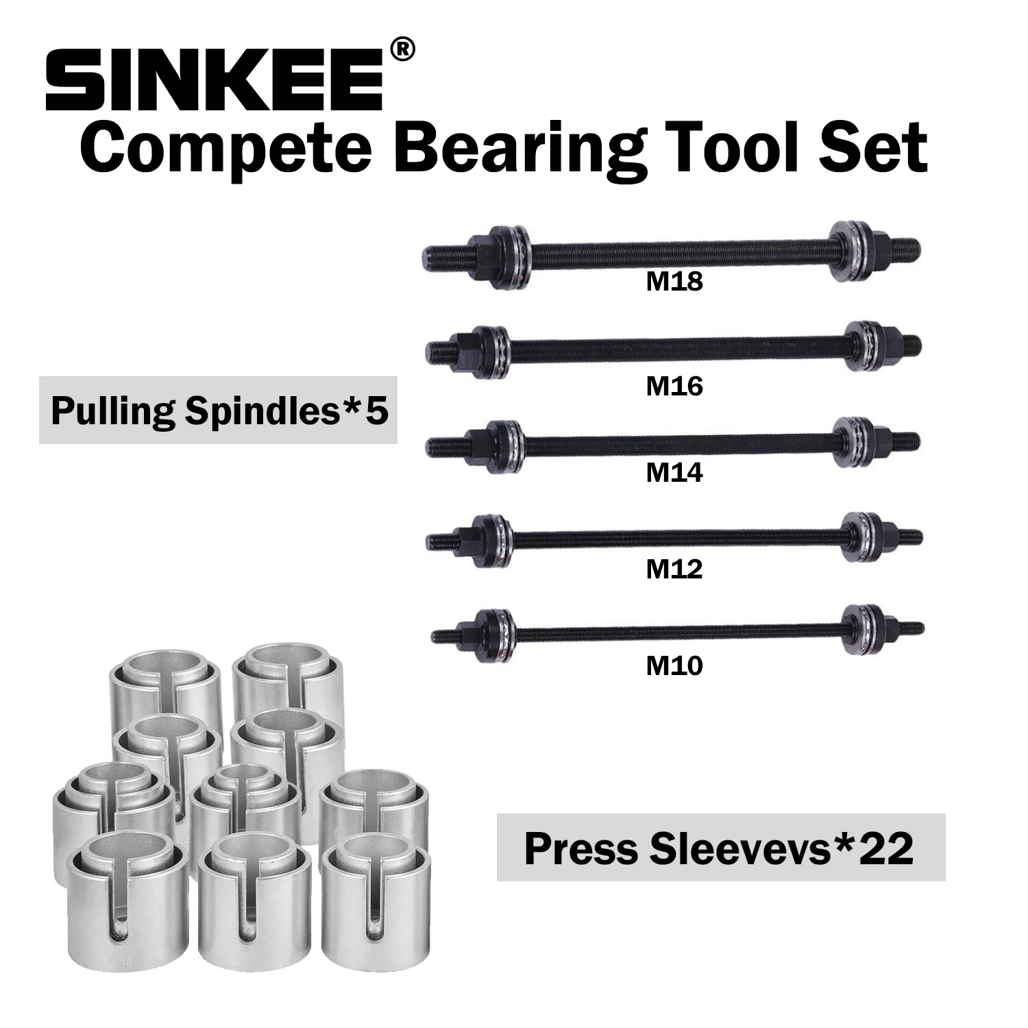 27Pcs Pull and Press Sleeve Tool Kit Set Seal Bearing Cars for LGV HGV Bush Removal