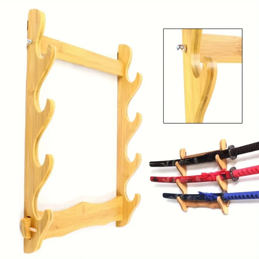 Direct sales wall mounted sword rack, home black flute and flute rack, direct sales wooden crafts hanging rack, sword rack