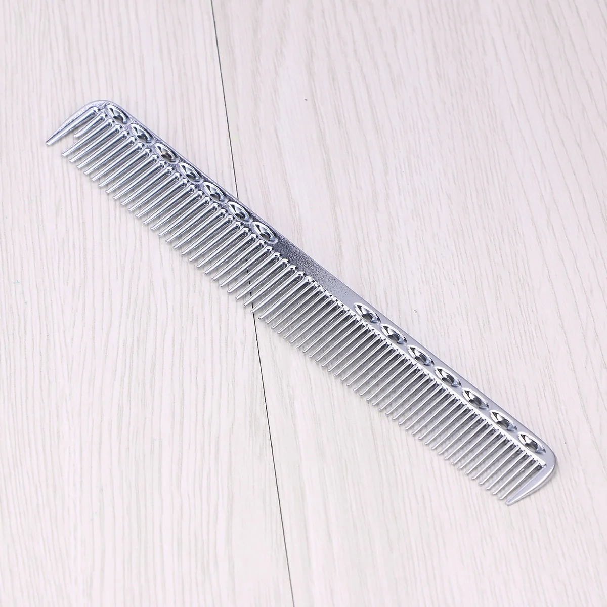 

Female Hair Comb Silver Aluminum Barber Cutting Tool Double Sided Detangler Combs Hairdressing Salon Professional Durable