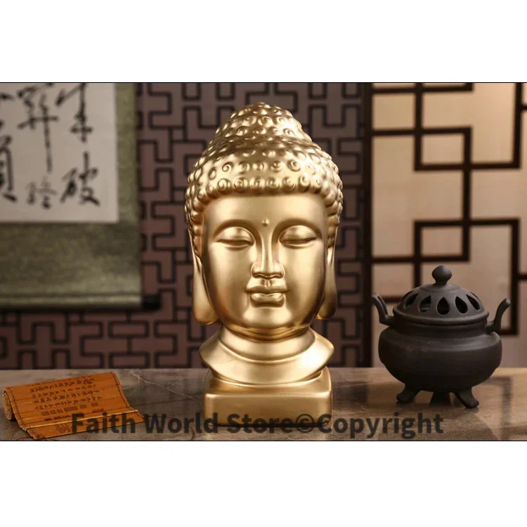 24cm large-TOP efficacious home family Protection Bless Safe good luck Buddha -Southeast Asia gold Ornamental Buddha art statue