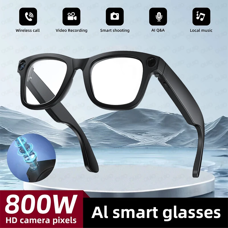 

New AI 800W HD Camera Smart Glasses Anti Shake 1080P HD Video Recording Touch Translation Wireless Call Al Voice Smart Glasses