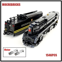 City Passenger Train Sets Railroad T1 Duplex V3 Steam Locomotive With Motor MOC Building Blocks Model Kid's Bricks Toys Gifts