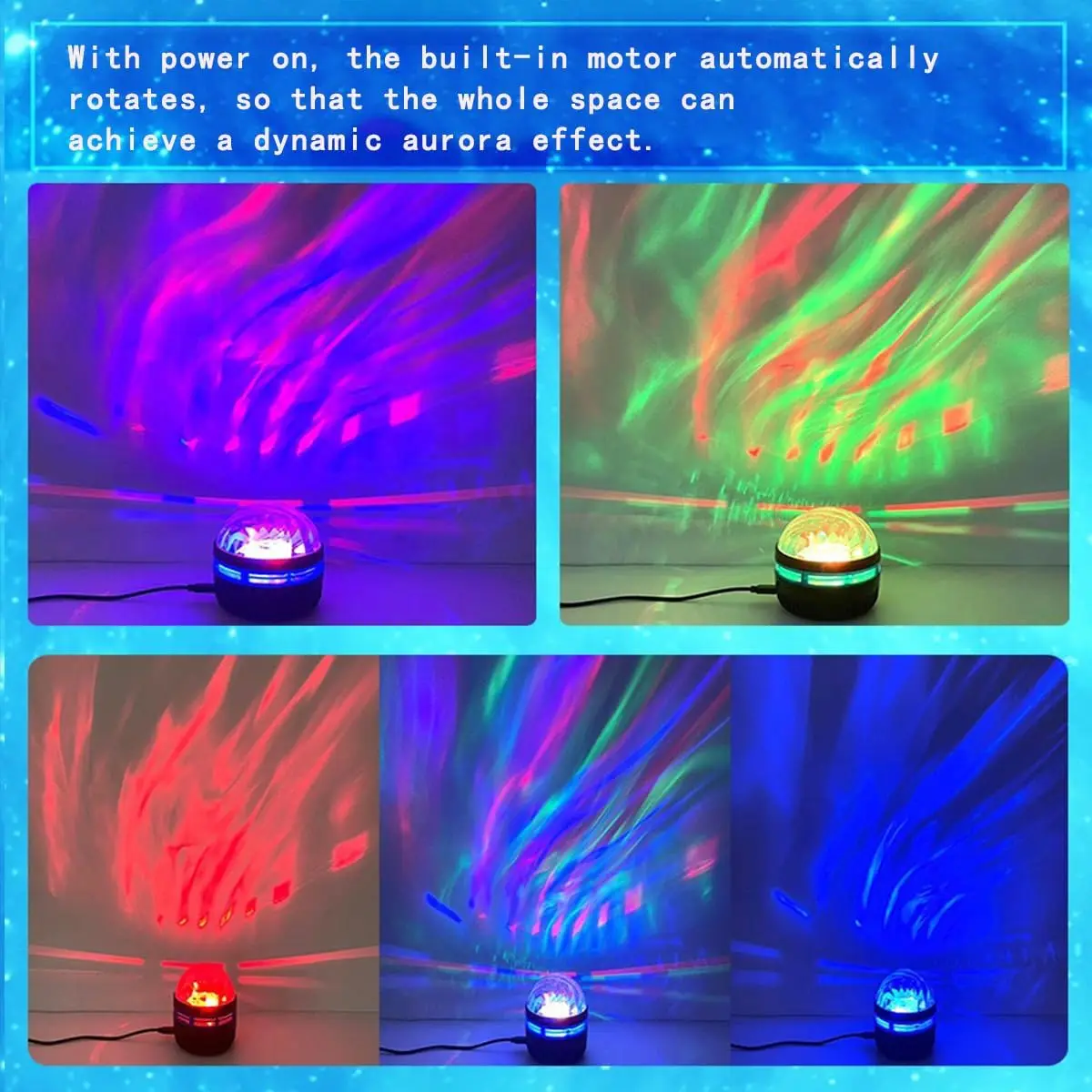 LED السماء المرصعة بالنجوم ليلة العارض أورورا USB التحكم عن بعد RGB غالاكسي ضوء 7 طرق للمنزل غرفة نوم لعبة غرفة الطرف الديكور