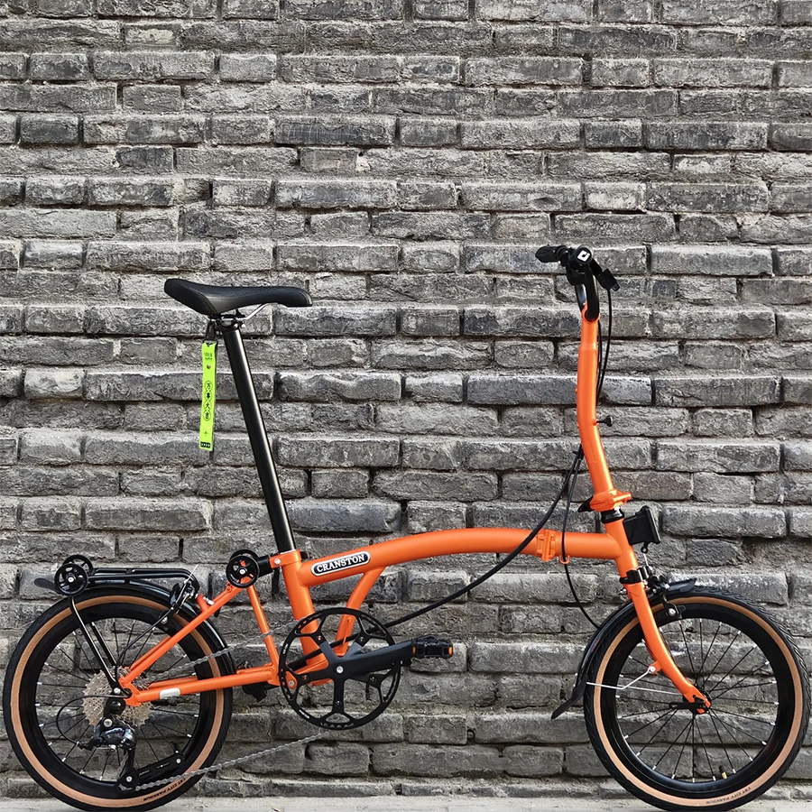 AliExpress NONE CRANSTON R9 Vitality Orange16 Inch 9 Speed C-Brake Portable 4130 CRMO Tri Fold Frame 349 Wheel Folding Bike M /S Handlebar