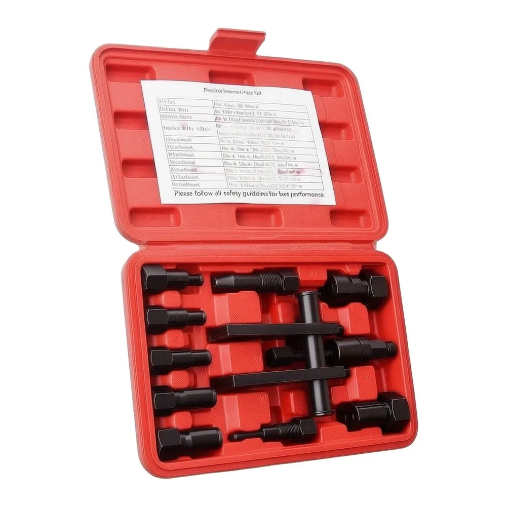 Complete Motorcycle Internal Bearing Removal Tools Set with 10 Pullers Covering Sizes 8mm to 25mm in Compact Case