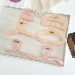 New Jelly Color Hair Claw Clip Simple Transparent Cross Cloud Grab Clip for Women's Tie Hair Pan Hair Square Hair Accessories