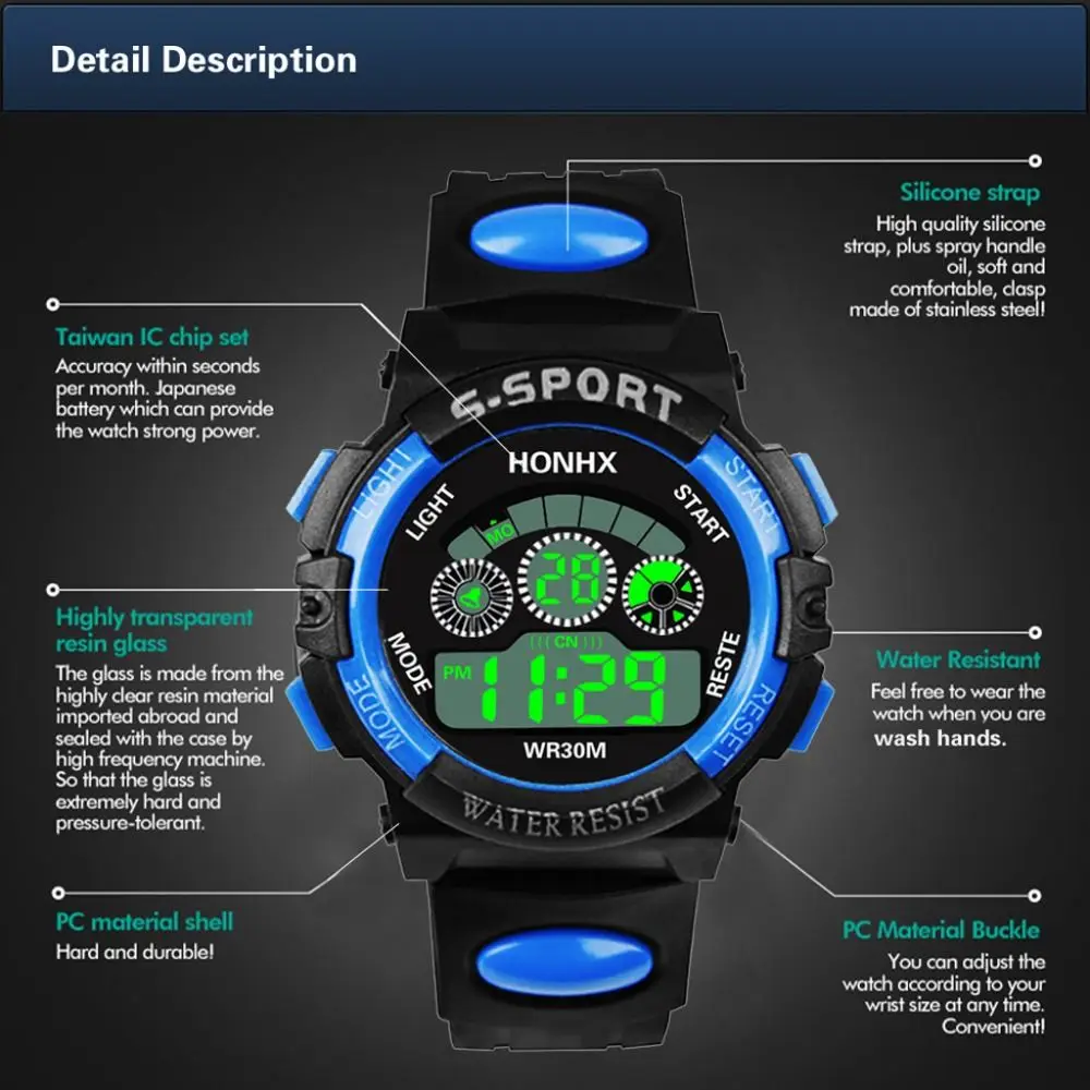 New Luminous Children Electronic Watch Shock Resistant Lightweight Digital Watch Student Watch for Boys and Girls