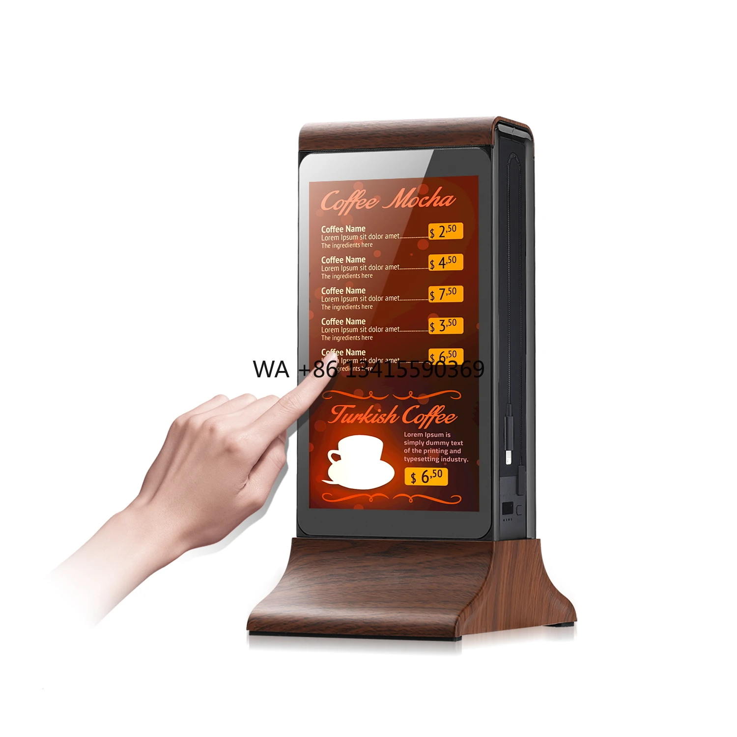 

FYD-835S Table Top Table Tents Talker Other Advertising Equipment Battery Powered Digital Advertising Menu Display Power Station